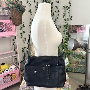 Stone & Co Genuine Leather Black Crossbody Shoulder Bag BNWT